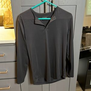 Cuts Curve Hem Long sleeve Henley